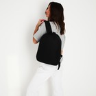 Рюкзак текстильный, с карманом, цвет чёрный - Фото 8