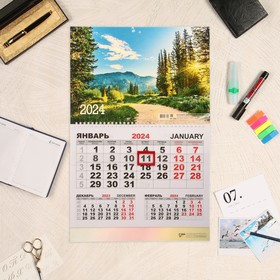 Календарь квартальный, моно "Природа" 2024 год, 30х46 см