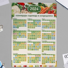 Календарь листовой А1 "Календарь садовода и огородника" 2024 год, 60х84 см