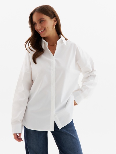 Рубашка женская MINAKU: Casual Collection, размер 54, белый