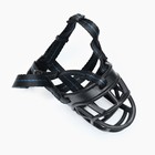 Намордник для собак №1, ДН 6 см, ОМ 22 см, с трехсторонним ремешком, каучук, чёрный - Фото 2