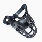 Намордник для собак №5 , ДН 12 см, ОМ 35 см, с трехсторонним ремешком, каучук, чёрный - Фото 3