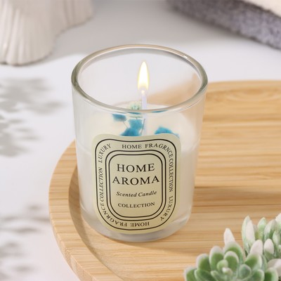 Ароматическая свеча в стакане Sweet Love, белый чай, цветы, 5.5×6.5 см, МИКС