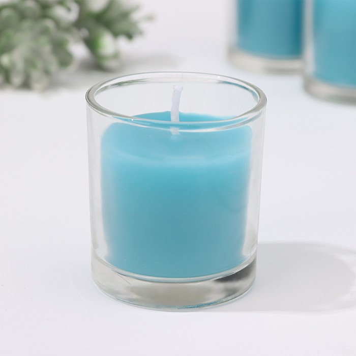 Набор свечей ароматических в стакане "Черника", 12 шт, 4,5х5 см