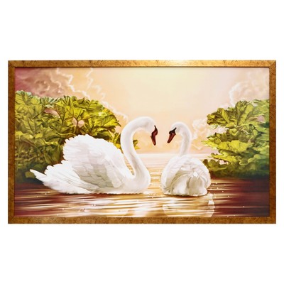 Картина "Сказочны лебеди" 64х104 см