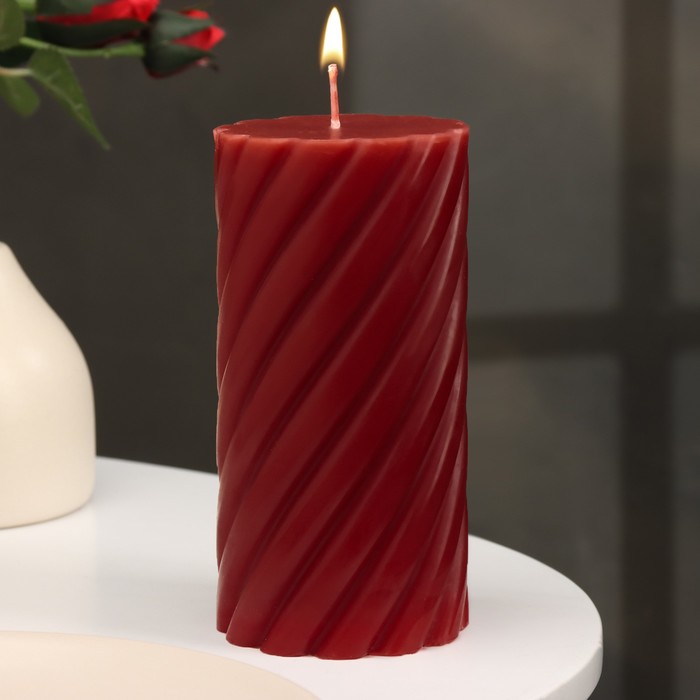 Свеча-цилиндр ароматическая витая "Вишня", 7,5х15 см - Фото 1