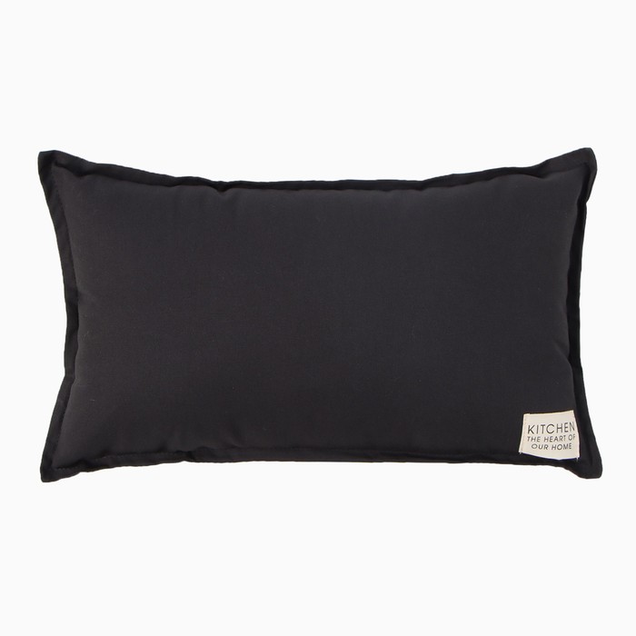 Подушка Этель, 30х50+1 см, цвет чёрный, 100% хлопок