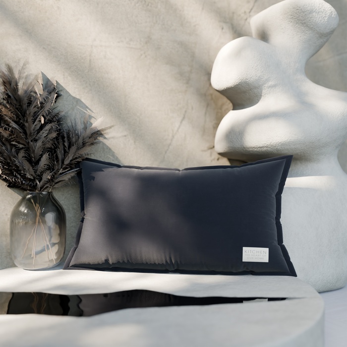 Подушка Этель, 30х50+1 см, цвет чёрный, 100% хлопок - Фото 1