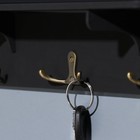 Ключница с полкой "Твой дом ..." черный цвет, 28х23х7,5 см - фото 7491563