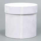 Коробка шляпная бархатная «С Новым годом», белая, 12 х 12 см - фото 9086221