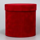 Коробка шляпная бархатная «С Новым годом», красная, 16 х 16 см - фото 9768572
