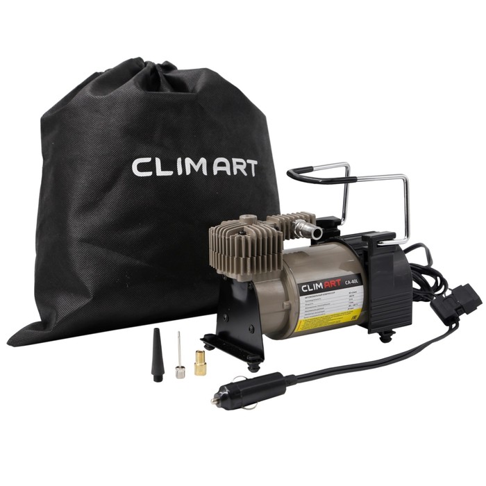 Компрессор автомобильный Clim Art CA-40L, 40 л/мин, витой шланг, сумка-мешок для хранения - Фото 1