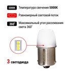 Лампа автомобильная LED Clim Art T15, 3 LED, 12В, BA15s (R10W), 2 шт - Фото 3