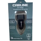 Адаптер автомобильный CARLINE® 2хUSB, USB QC 3.0 + PD TypeC, в прикуриватель 12/24В, черный   100247 - фото 299106752