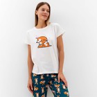 Комплект домашний женский "Корги" (футболка/брюки), цвет белый/зелёный, размер 46 9935672