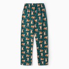 Комплект домашний женский "Корги" (футболка/брюки), цвет белый/зелёный, размер 50 9935674