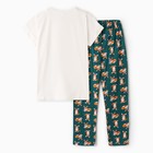 Комплект домашний женский "Корги" (футболка/брюки), цвет белый/зелёный, размер 50 9935674