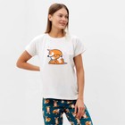 Комплект домашний женский "Корги" (футболка/брюки), цвет белый/зелёный, размер 52 9935675