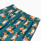 Комплект домашний женский "Корги" (футболка/брюки), цвет белый/зелёный, размер 52 9935675