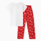 Комплект домашний женский "Котенок в стакане" (футболка/брюки), цвет белый/красный, размер 44 - Фото 14