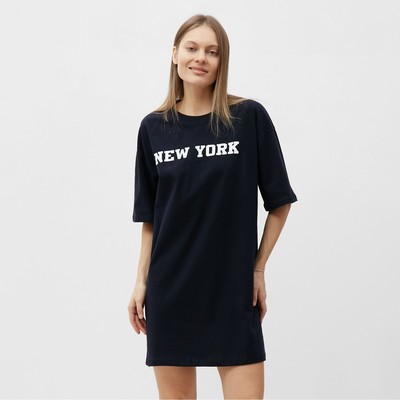 Женское домашнее платье "New york", цвет чёрный, размер 46