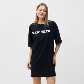 Женское домашнее платье "New york", цвет чёрный, размер 48