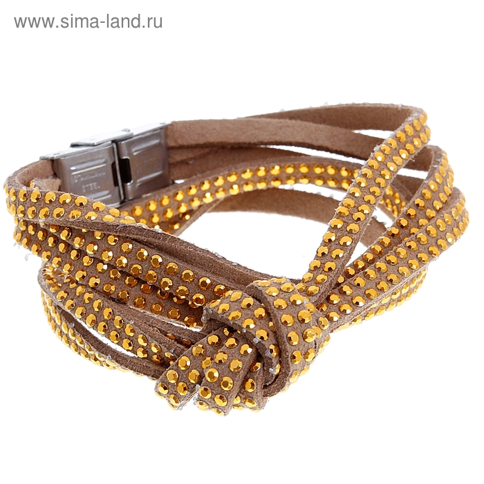 Браслет «Жгутики», цвет светло-коричнево-жёлтый - Фото 1