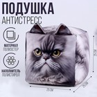 Антистресс кубы «кот», серый, угрюмый - фото 3365742