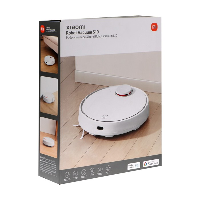 Робот-пылесос Xiaomi Robot Vacuum S10 EU B106GL, 45 Вт, сухая/влажная, 0.3/0.2 л, белый - фото 51343458 Робот-пылесос Xiaomi Robot Vacuum S10 EU B106GL, 45 Вт, сухая/влажная, 0.3/0.2 л, белый - фото 51343458