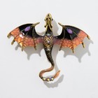 Брошь-кулон "Дракон" защитник, цветная в золоте - фото 11024809