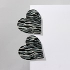 Серьги акриловые «Сердце» зебра, цвет чёрно-белый - Фото 2