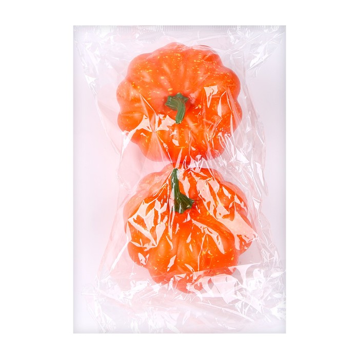 Фигурка для поделок и декора «Тыква», набор 4 шт., размер 1 шт. — 7 × 7 × 7,5 см, цвет оранжевый
