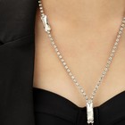 Колье «Нить» прямоугольники, белое в серебре, 70 см - Фото 4