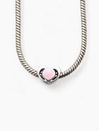 Шарм «Сердце» миниатюрное, розовый в серебре - Фото 1