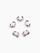 Шарм «Сердце» миниатюрное, розовый в серебре - Фото 3