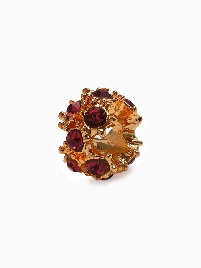 Шарм разделитель «Цветы», розовый в золоте