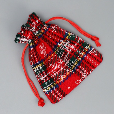 Мешочек подарочный новогодний холща «Вьюга», снежинки, 10×12 см ± 1.5 см