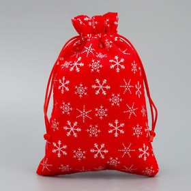 Мешочек подарочный холща «Парад снежинок», 16 х 24 см +/- 1.5 см, Новый год