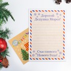 Письмо Деду Морозу "Снежинки" с конвертом крафт - фото 320121990