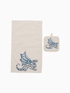 Набор новогодний кухонный: полотенце 35×60, прихватка 18×18, лён 50%, хлопок 50%, 160 г/м² - Фото 2