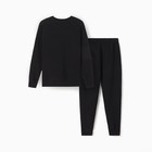 Костюм женский (свитшот/брюки), цвет чёрный, размер 48 9924804