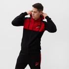 Костюм мужской (толстовка/брюки), цвет чёрный/красный, размер 52 (2XL) - Фото 2