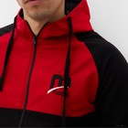 Костюм мужской (толстовка/брюки), цвет чёрный/красный, размер 52 (2XL) - Фото 3