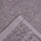 Полотенце махровое с бордюром 50х90см, стальной серый, 430г/м, хл100% - фото 24259994