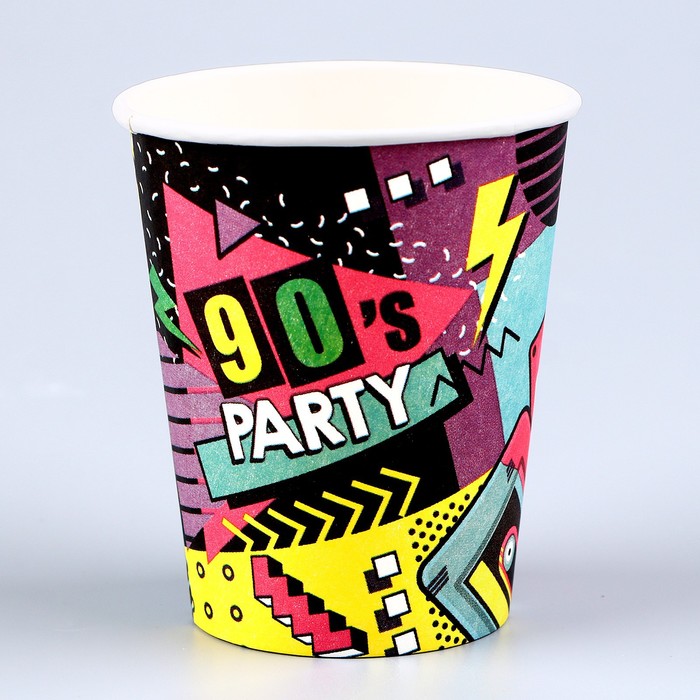 Набор бумажной посуды «90»: 6 тарелок, 6 стаканов, игра 7824912