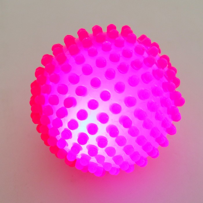 Мяч световой «Колючка» с пищалкой, цвета МИКС - фото 1885767082