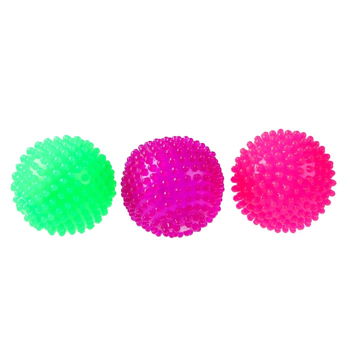 Мяч световой «Колючка» с пищалкой, цвета МИКС - фото 1885767083