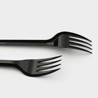 Вилка одноразовая «Стандарт», пластик, 15.5 см, столовая, чёрная - Фото 3