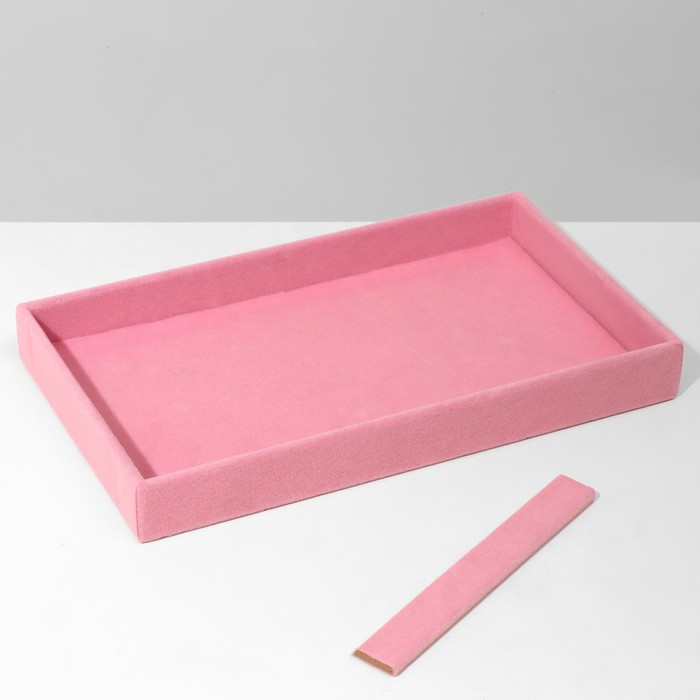 Подставка для украшений 2 места, флок, 21×12×3,5 см, цвет розовый - фото 1926812141