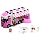Грузовик радиоуправляемый «Розовое кафе», световые эффекты, открываются двери - фото 24598360